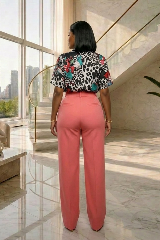 Coral Luxe Flow Trousers