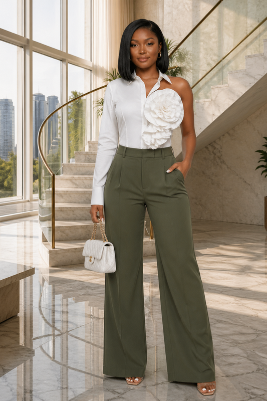 Statement Bloom Asymmetrical Blouse