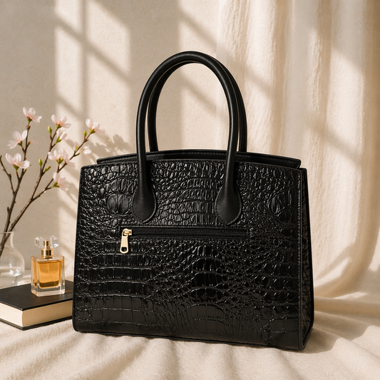 Midnight Luxe Croc Carryall