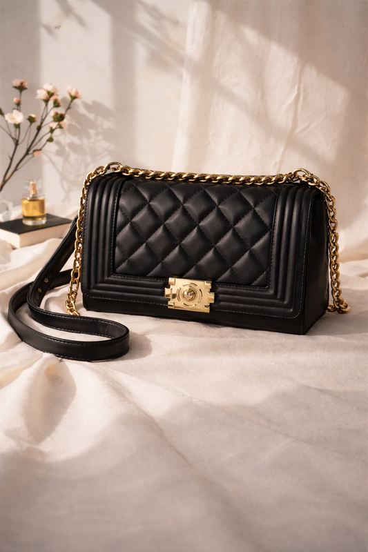 Noir Quilted Chain Bag