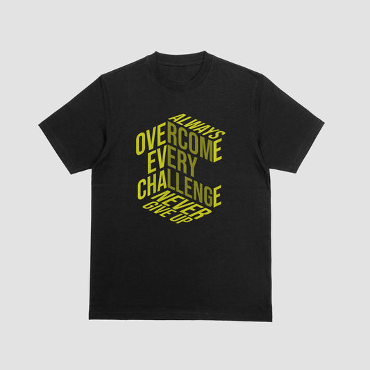 “Overcome Every Challenge” Motivational Graphic Tee – Never Give Up